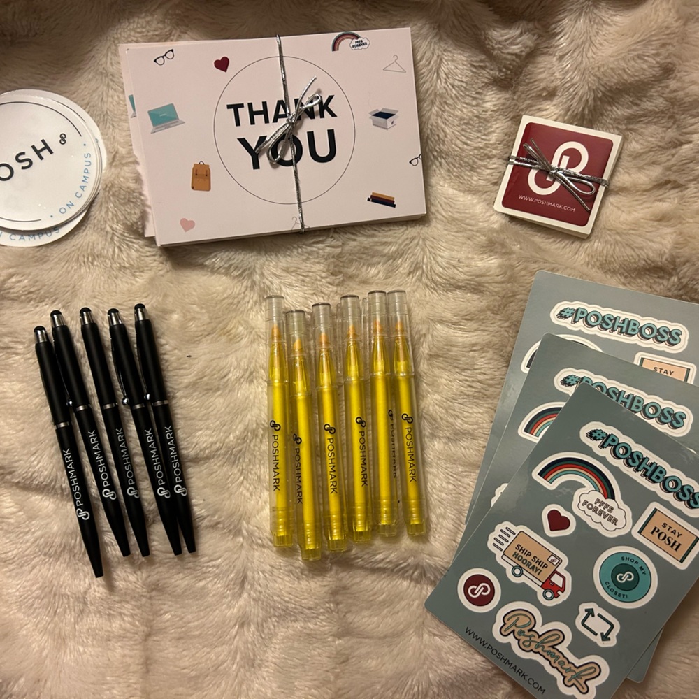 Posh on campus pens, highlighters, stickers extc